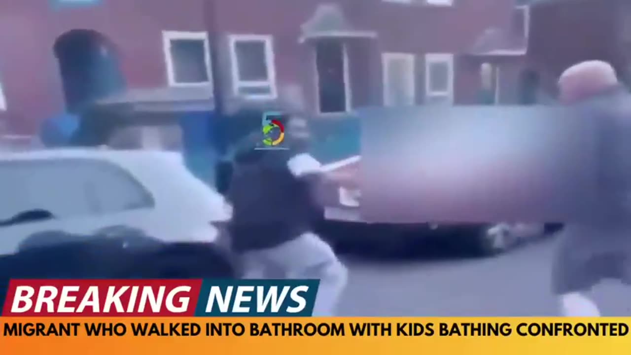 SHITSKIN MIGRANT CONFRONTED FOR WALKING INTO BATHROOM WITH KIDS BATHING