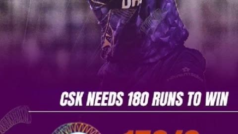 KKR gave target of 180 runs to CSK in the 57th match of IPL-25 in Kolkata. Kindly predict the Winner