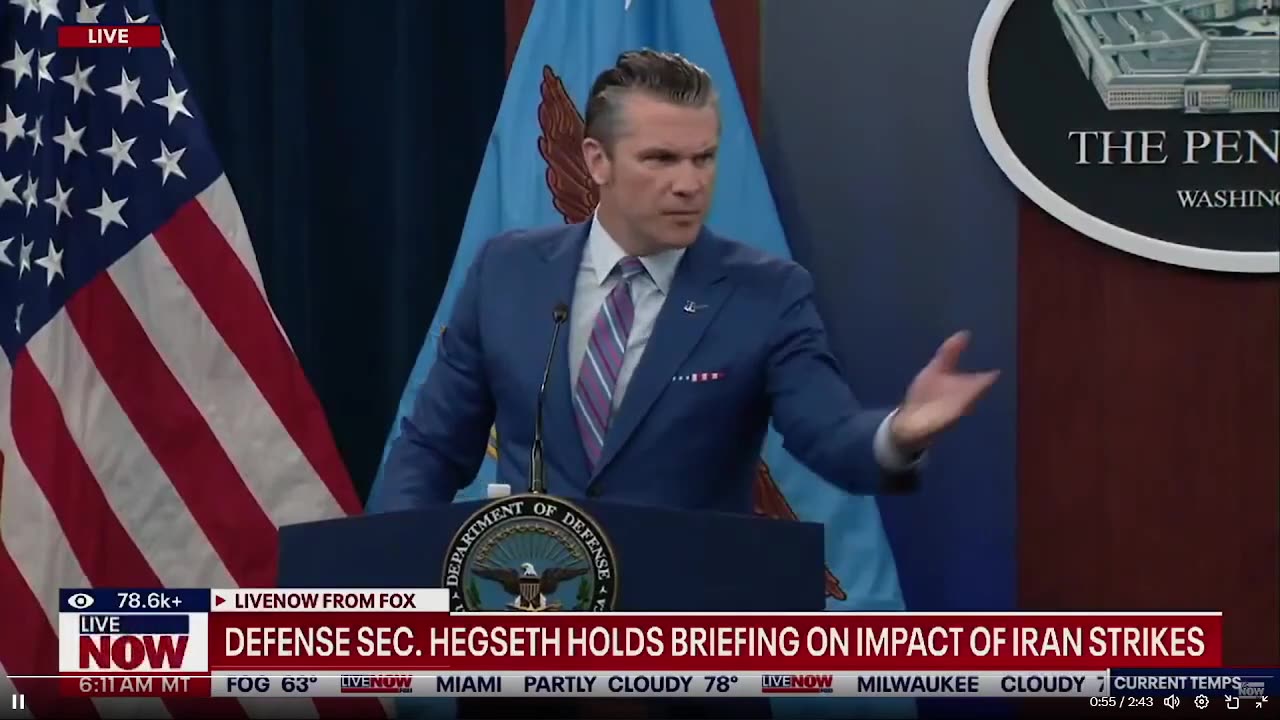🔥Bộ trưởng Quốc phòng Pete Hegseth vừa tố cáo truyền thông đưa tin giả về các cuộc tấn công vào Iran
