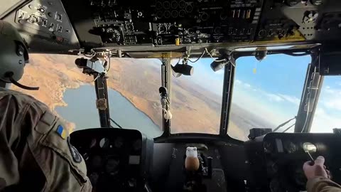 Ukrainian Mi8 Helicopter Firing Rockets into Russian Positions