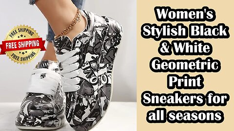 Review about this Women's Stylish Black & White Geometric Print Sneakers for all seasons