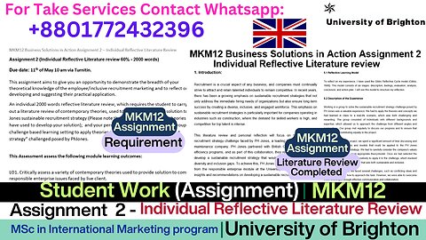 Client Work(Assignment)|MKM12MSc Literature Review Inclusive Recruitment Marketing Analysis|Brighton