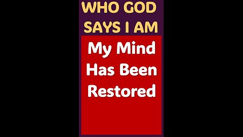 MY MIND HAS BEEN RESTORED #wordofgod #Jesus #wisdom #God #spirituality #power #love #forgiven #free