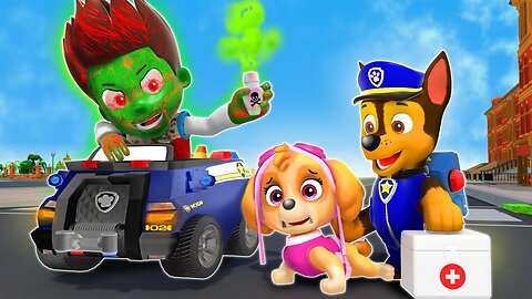 Giant Zombie Ryder Attacks Skye?! Chase Please Save Her!! | Paw Patrol 3D Animation | Rainbow 3
