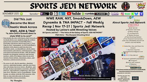 WWE RAW, NXT GOLD RUSH, SmackDown, AEW Dynamite & TNA IMPACT – Full Weekly Recap | Nov 17–21 |