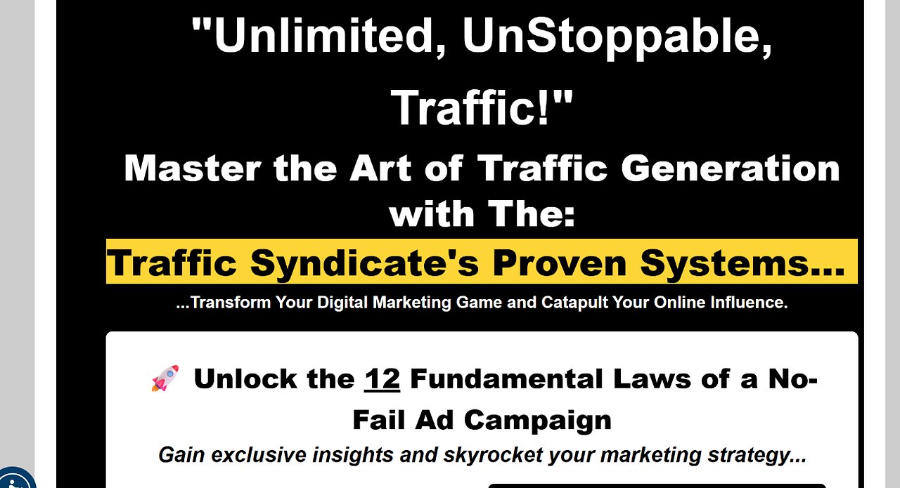 master traffic generation: The Traffic Syndicate reveals the strategies in a revolutionary webclass