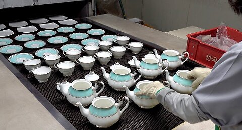 Luxury Teapot Teacup Manufacturing Process. 80 Year Old Korean Ceramic Factory