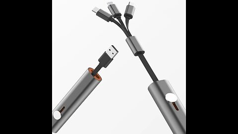 Portable Universal 3-in-1 USB Charging Cable, with Mirco USB, Type C & Lightning Tips