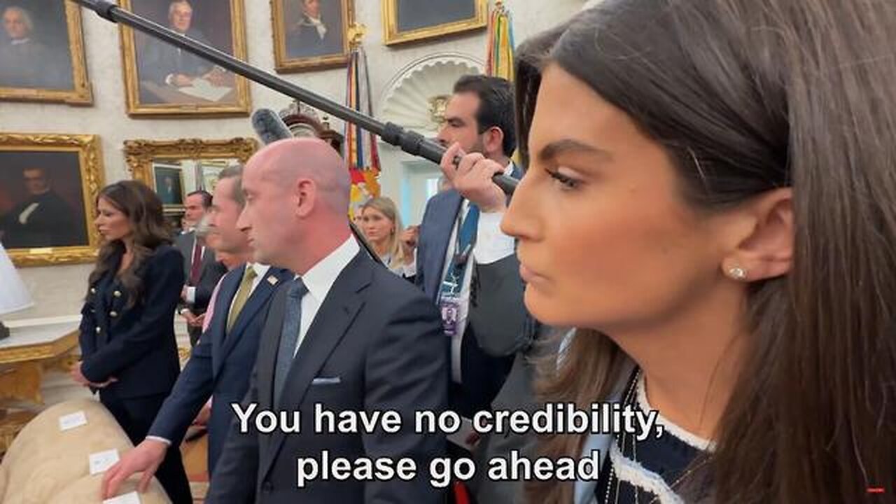 Stephen Miller smackdown in Oval Office looks at CNN's Kaitlan Collins and calls her "ARROGANT.