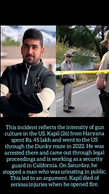 gun culture in the US continue Shot dead for indian guy stopping to urinate