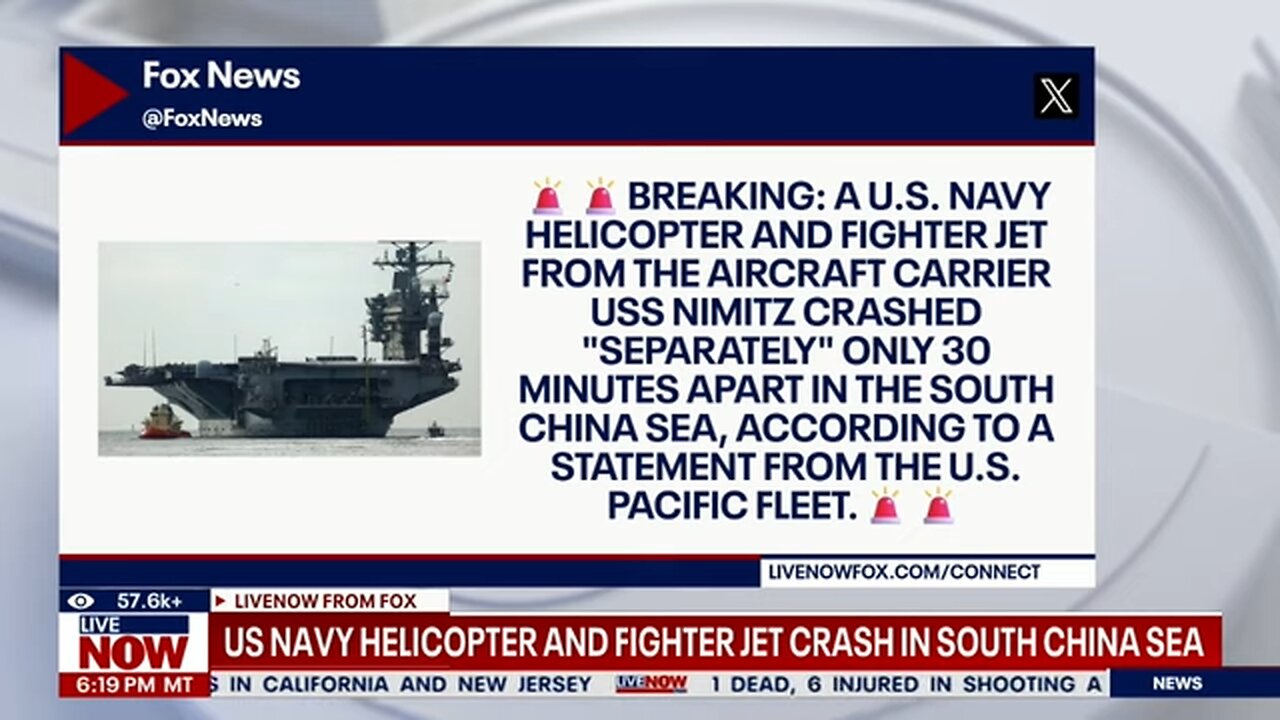 U.S. Navy helicopter and fighter jet crash in South China Sea