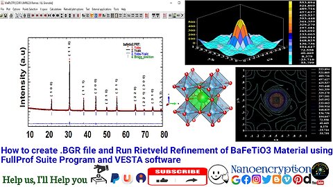 How to create .BGR file & Run Rietveld Refinement of BaFeTiO3 Material using FullProf Suite Program