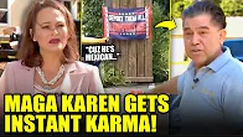MAGA Karen Harasses Neighbor And INSTANTLY Regrets It