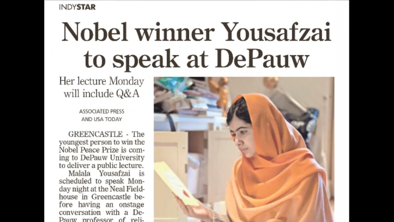 September 3, 2017 - Indy Star Previews Malala's Ubben Lecture at DePauw University
