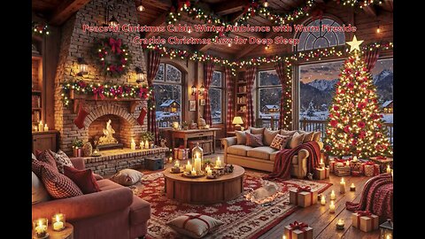 🎄Peaceful Christmas Cabin Winter Ambience with Warm Fireside Crackle Christmas Jazz for Deep Sleep.