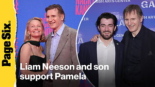 Liam Neeson and son Daniel cheer on Pamela Anderson at her final 'Camino Real' show