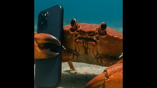 Cangrejo ‘bloguero’ graba accidentalmente con un iPhone caído al mar