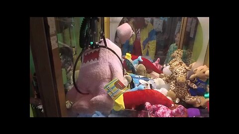 Winning 2 Huge Pink DOMOS From The Claw Machine!
