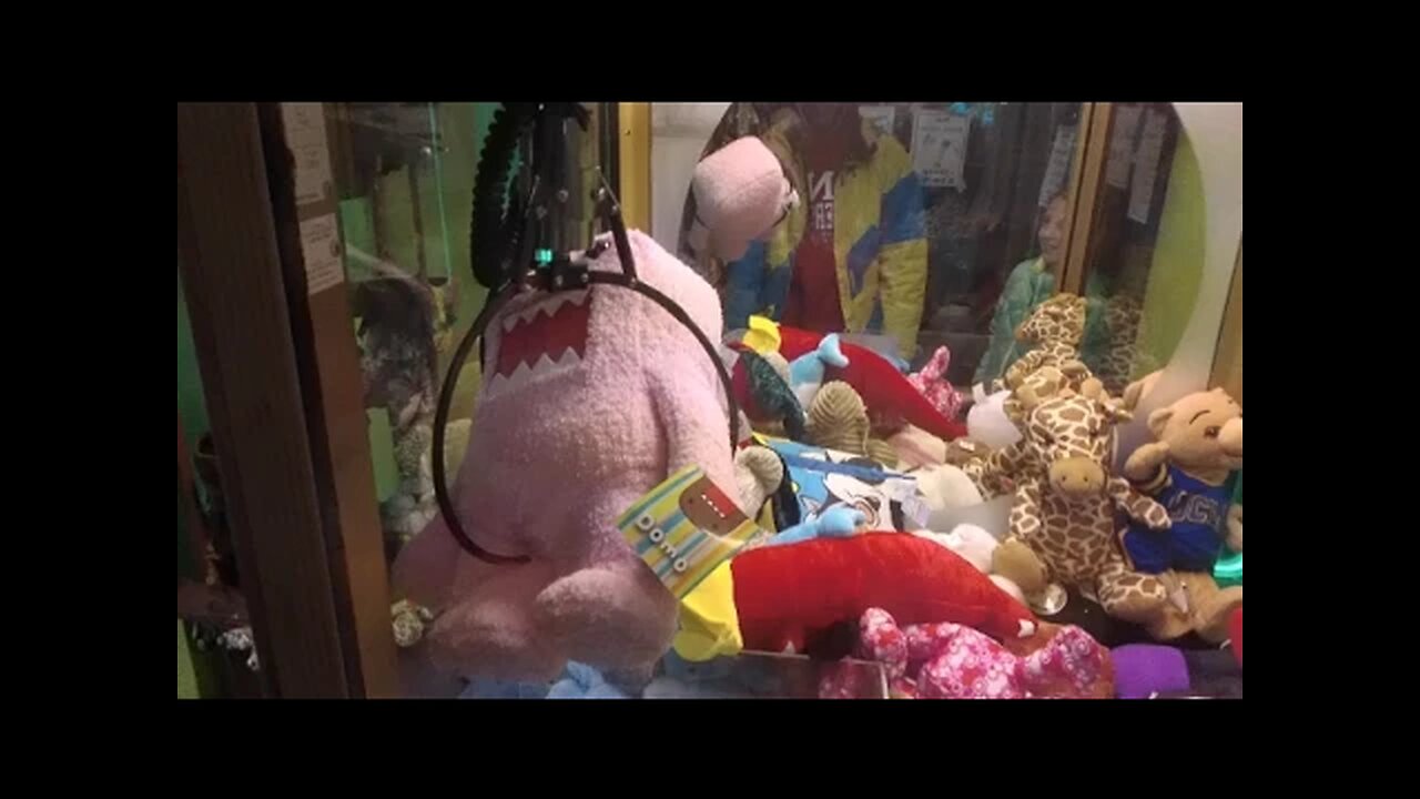Winning 2 Huge Pink DOMOS From The Claw Machine!