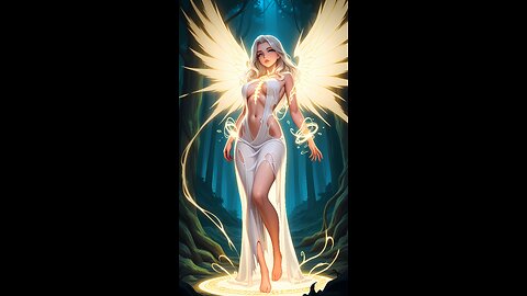 Divine Light: The Angel Descends Through Darkness.
