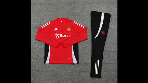 👉🏻⚽️2024/25 Manchester United Adult/Kid Red Long Sleeve Tracksuit