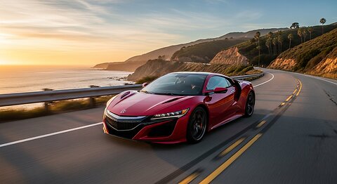 Acura NSX Luxury Car Driving on The Road