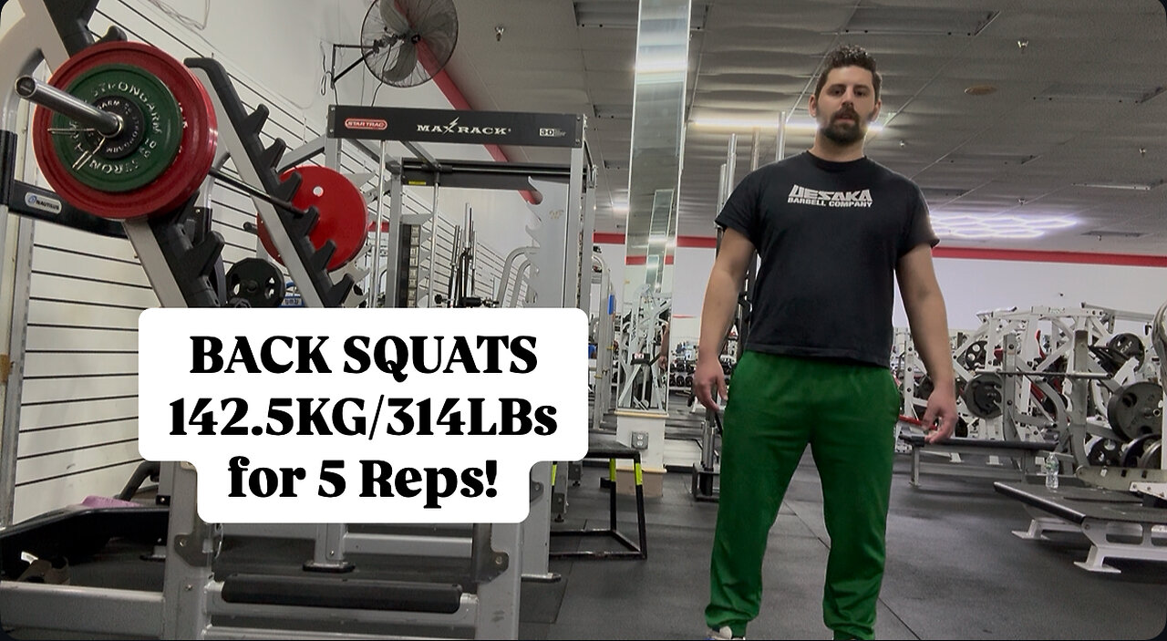 BACK SQUATS 142.5KG/314LBs for 5 Reps