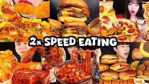 Speed Eating ASMR | Best Korean Fast Food Mukbang Compilation | 2 Videos in 1