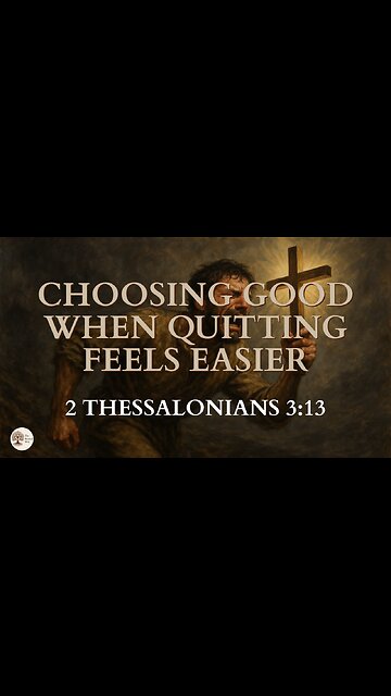 Choosing Good When Quitting Feels Easier 2 Thessalonians 3:13
