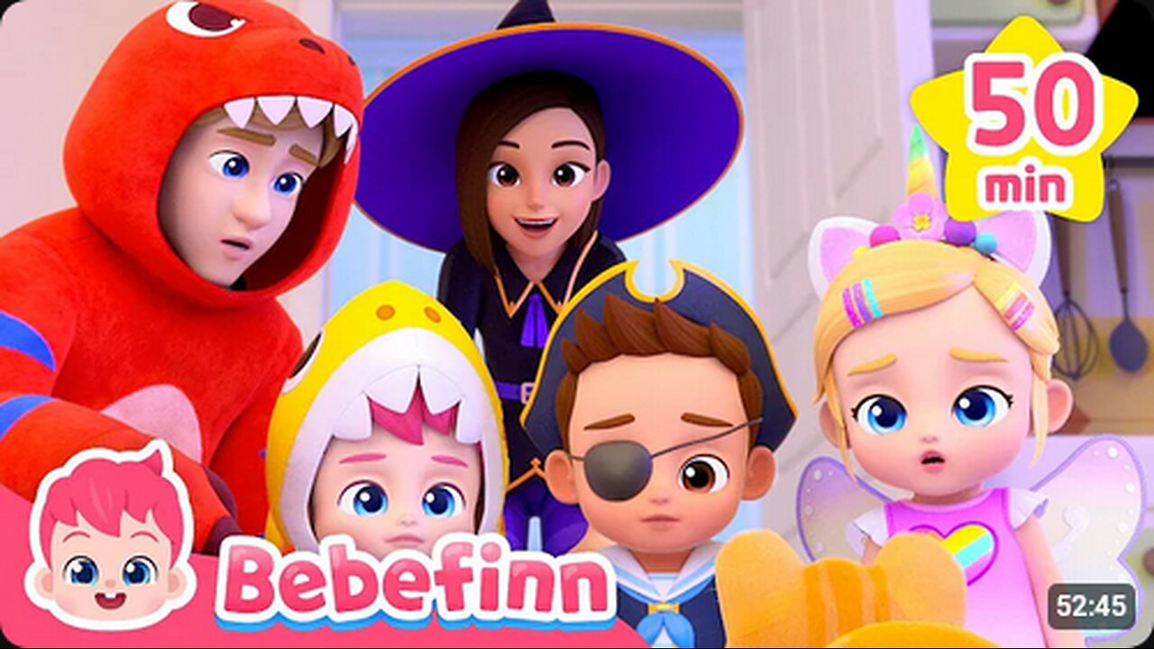 NO! Spooky Monster Took Bebefinn's Halloween Candy! _ +More Songs for Kids