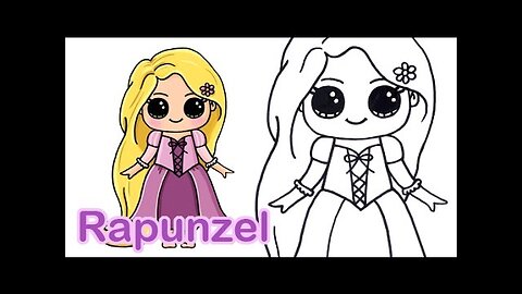 How to Draw Rapunzel from Tangled Cute and Easy