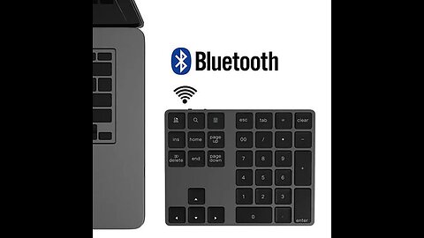 Bluetooth Wireless 34-Keys Numeric Keypad, for Macbook, Windows Laptop, Surface & More