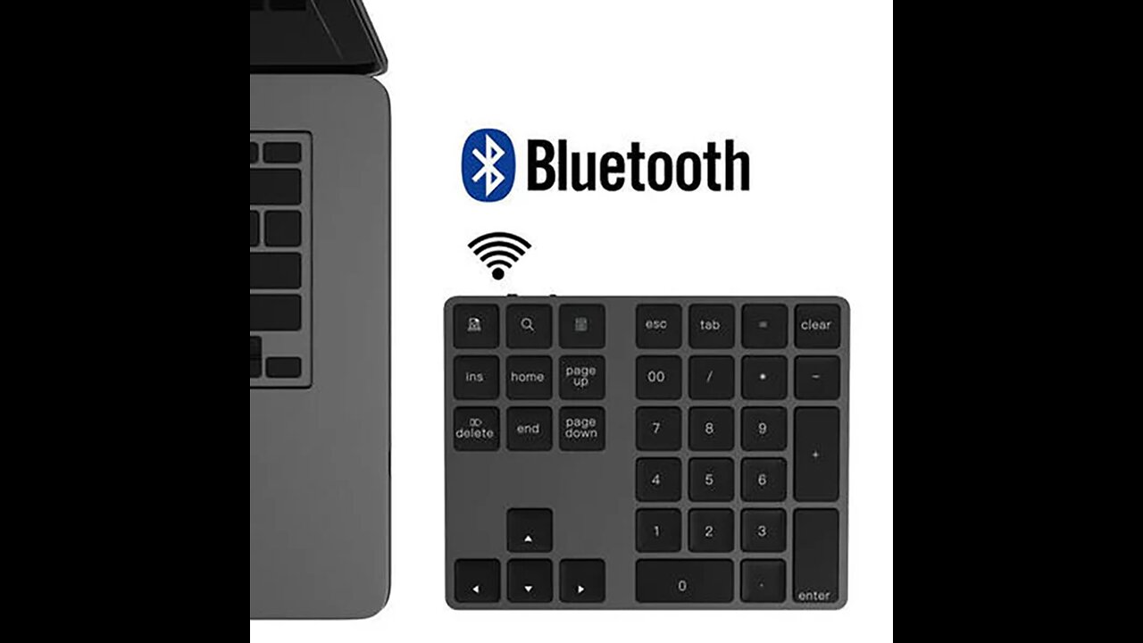 Bluetooth Wireless 34-Keys Numeric Keypad, for Macbook, Windows Laptop, Surface & More