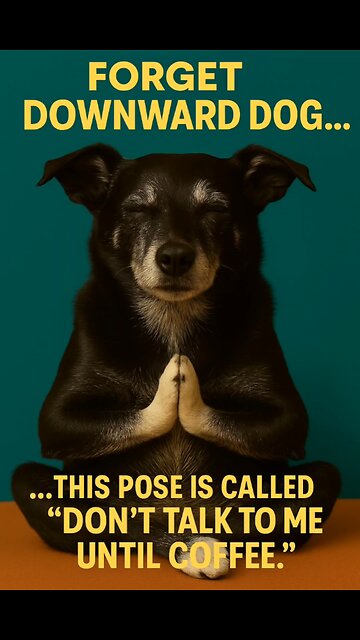 Forget Downward Dog… …This Pose Is Called ‘Don’t Talk to Me Until Coffee.’ 🧘‍♀️
