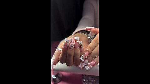 Light Pink Nails with Elegant White Floral Art 🌸 | Simple & Classy Nail Design 2025