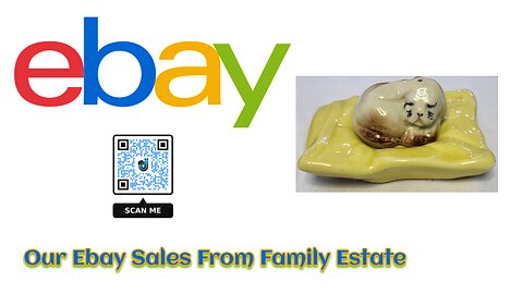 #Ebay #Auction Collectible, puppy on a yellow cushion , salt/ pepper shaker