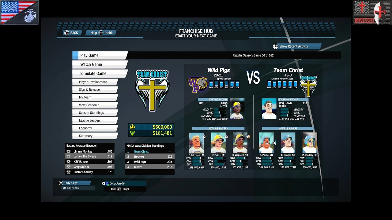 Based Sportsball 2025: Regular Season - Game #50 [Team Christ vs. Wild Pigs]