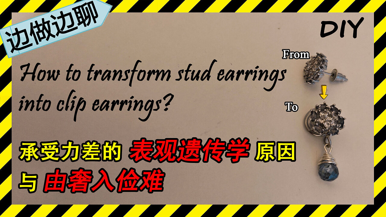 第42期 耳钉变耳夹 Issue 42 make stud earrings become clip earrings DIY copper wire 承受力差的表观遗传学因素 由奢入俭难