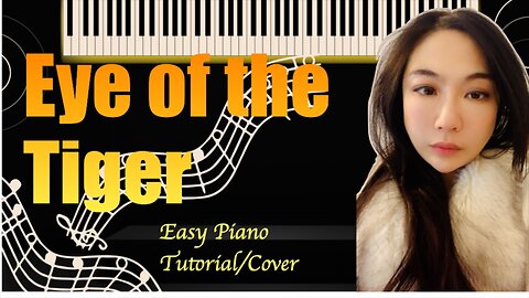Eye of the Tiger PIANO Easy Slow Short Tutorial
