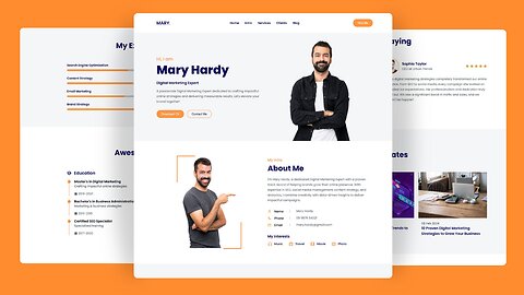 Responsive Portfolio Website Design Using HTML, CSS & JavaScript