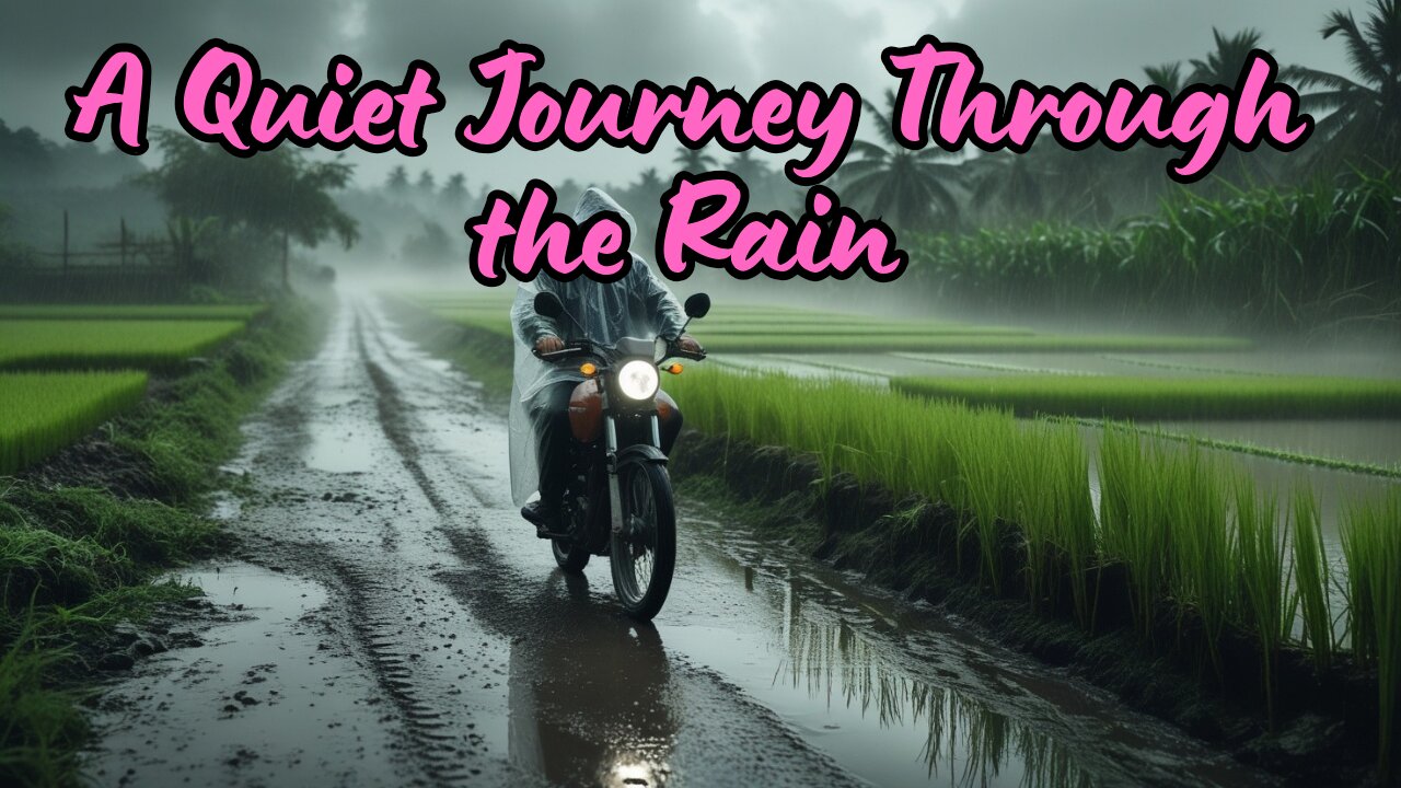 Rainy Ride Through the Rice Fields – 1 Hour of Peaceful Rain & Music
