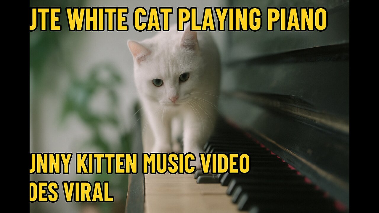 Cute White Cat Playing Piano – Funny Kitten Music Video Goes Viral