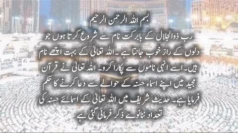 Allah Pak Ky 99 Names - Urdu Tarjama or Tafseer - Allah ky 99 Namon Ky Wazaif