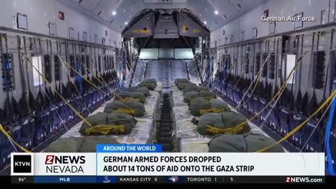 Germany drops 14 tons of aid onto Gaza Strip