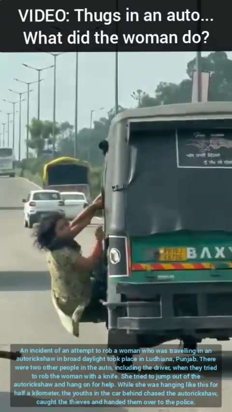 VIDEO: Thugs in an auto... What did the woman do?