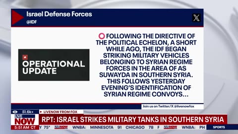 Israel strikes military tanks in southern Syria LiveNOW from FOX