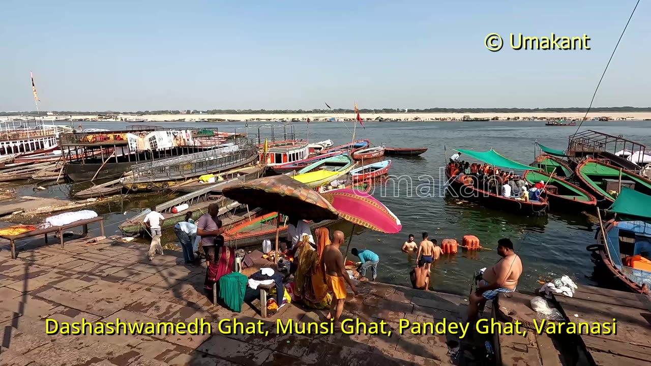 Varanasi-20-Dashaswamedh Ghat, Munsi Ghat, Pandey Ghat-Day View