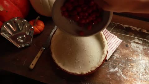 Authentic 1808 Cherry Currant Pie | Silent Historic Baking ASMR 1