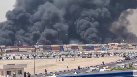 Huge explosion that struck the port of Bandar Abbas in southern Iran