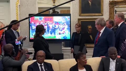 Watch the South Africans refuse to look at the TV as video evidence of White persecution plays